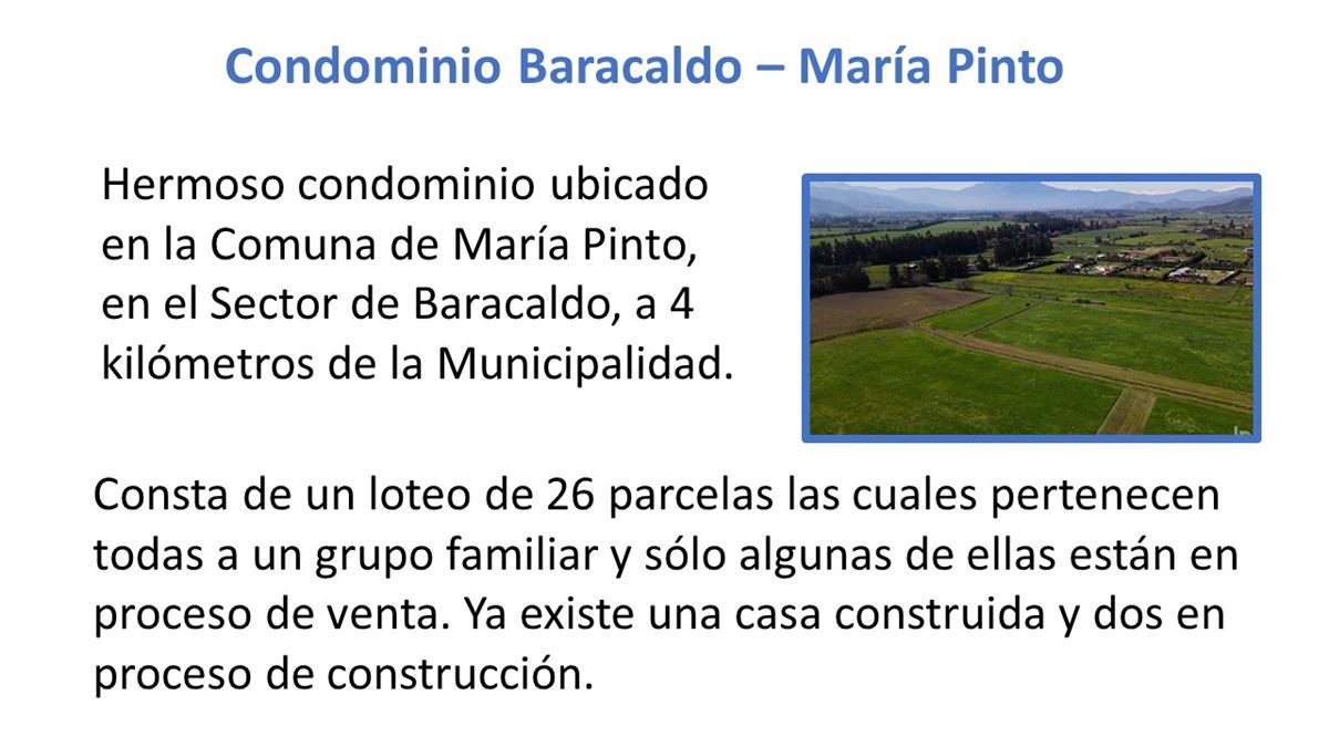 Venta Parcela María Pinto - Región Metropolitana